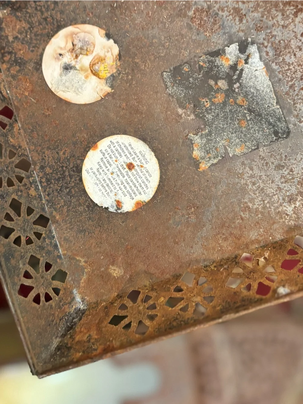 Set of 3 Moroccan-Style Punched Metal Lanterns W/ Glass Panels